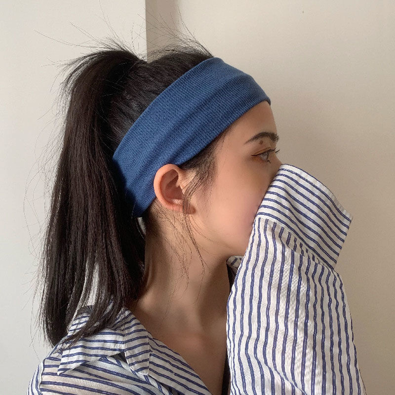 Solid Knitted Headband for Women Girls Autumn Winter Sport Yoga Sweat Uptake Headwear Elastic Hairbands Hair Accessories