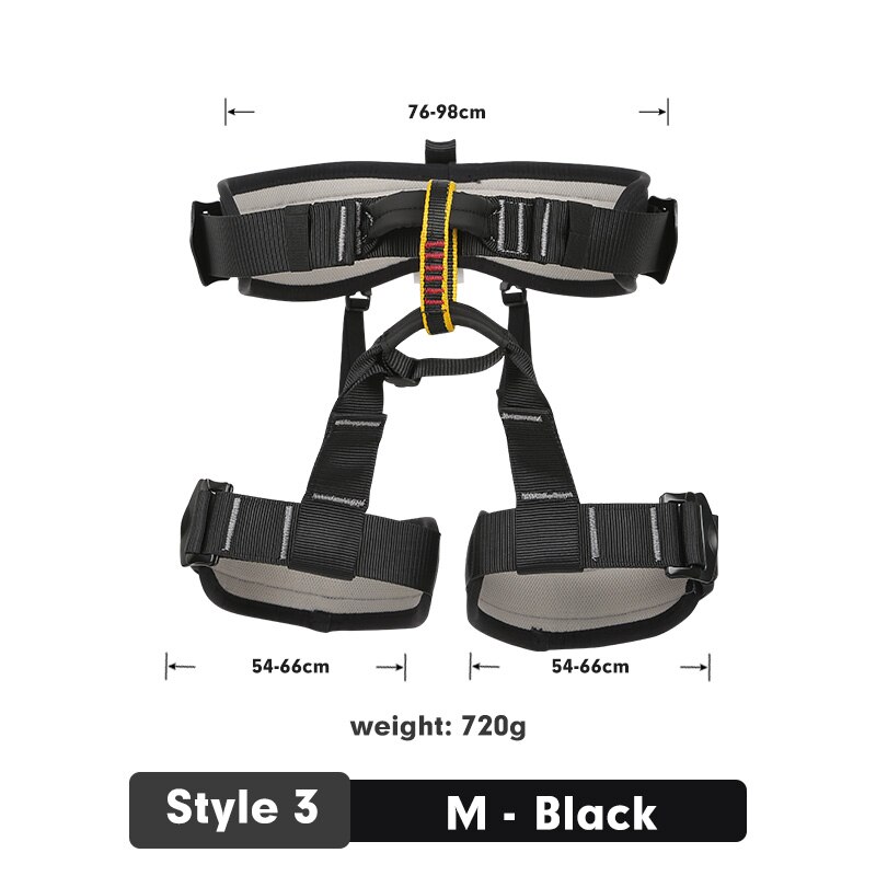 Xinda Outdoor Sports Safety Belt Rock Mountain Climbing Harness Waist Support Half Body Harness Aerial Survival: Style 3 M Black