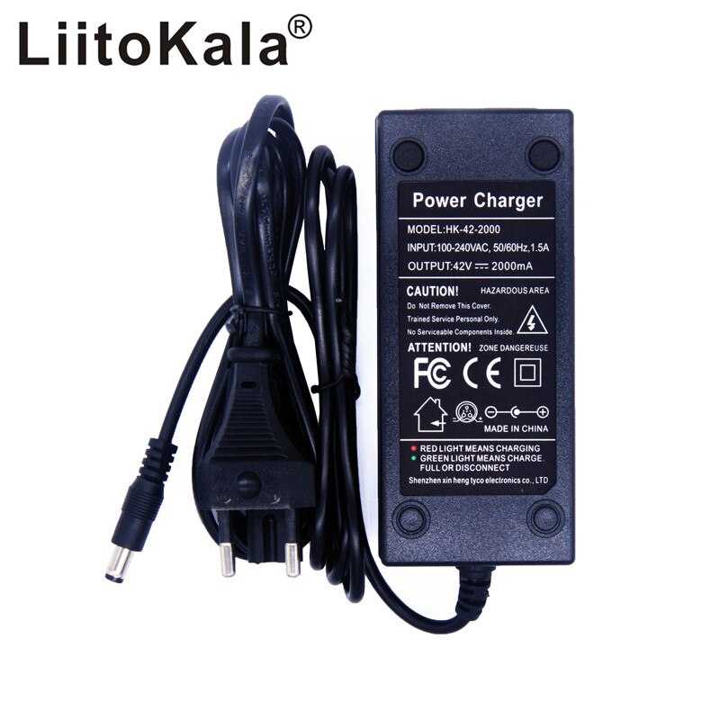 LiitoKala 10S 36V2A charger 42V 2A Charger 100-240V Input Lithium Li-ion Charger For 36V Electric Bike and wo-wheel Vehicle