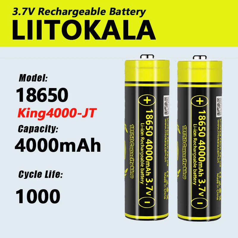 1-20 sztuk LiitoKala Lii-King4000 Najwyższa pojemność 18650 4000mAh bateria Oryginalne akumulatory 3.6V do latarki