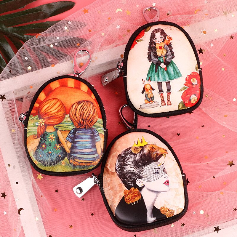 Car Key Bag Change Hand Bag Pendant Wallet Graffiti Painting Bag Key Holder Porta Chaves Purse Sleutelhouder Bag