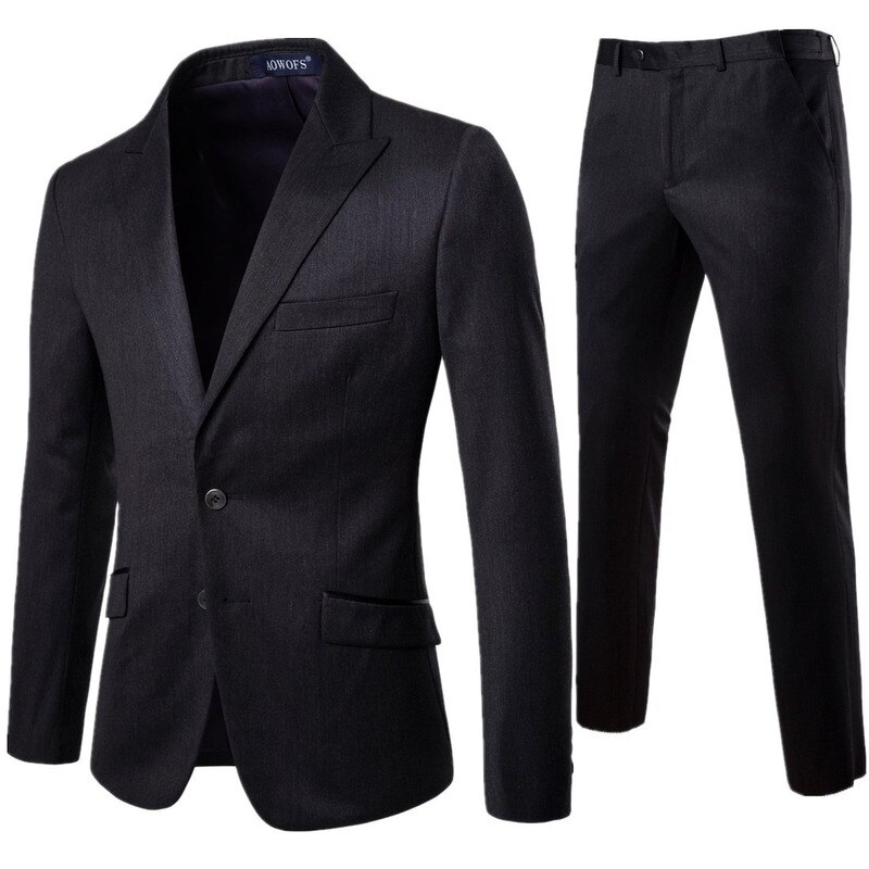 Conjunto de traje de negocios para hombre, traje de boda Formal y delgado de , chaqueta + Pantalones, 2 piezas,