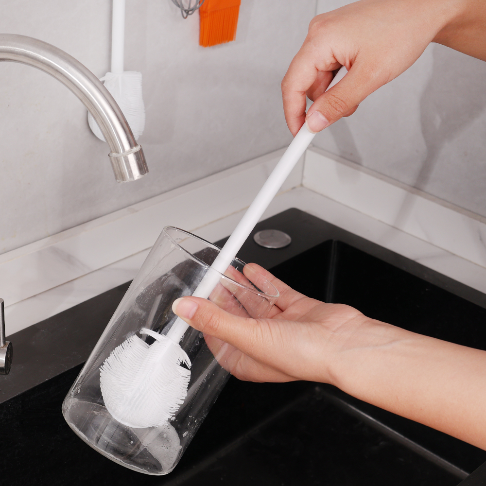 Spazzola flessibile Spazzole per lavaggio bottiglie di latte Spazzole per tazze pieghevoli Manico lungo Spazzola per pulizia tazza isolante Strumento per la pulizia della cucina