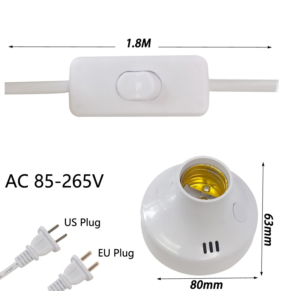 Draadloze Afstandsbediening Lamphouder E26 E27 Socket 110V 220V Lamp Led Nachtlampje Met Timer Afstandsbediening voor Uv Led Steriliseren