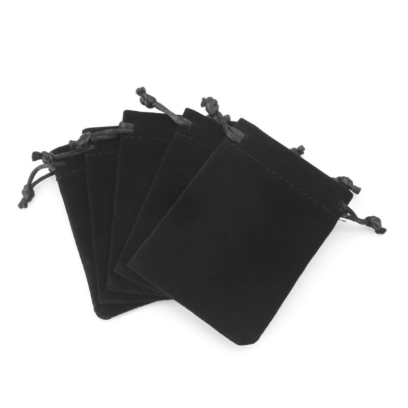 5 sztuk RPG worek kości aksamitna, zamykana na sznurek torby karty do tarota ozdoba do torby 10*12cm wysokiej jakości torba flanelowa prezent torba Drop Shipping: 10X12cm Black