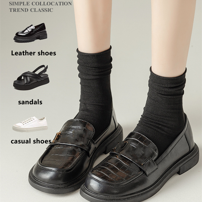 10 paires de chaussettes de tube de soie de glace mince pour femmes chaussettes d'été cool mi-mollet chaussettes de glace noires et blanches chaussettes de glace Pile Pile chaussettes de dames