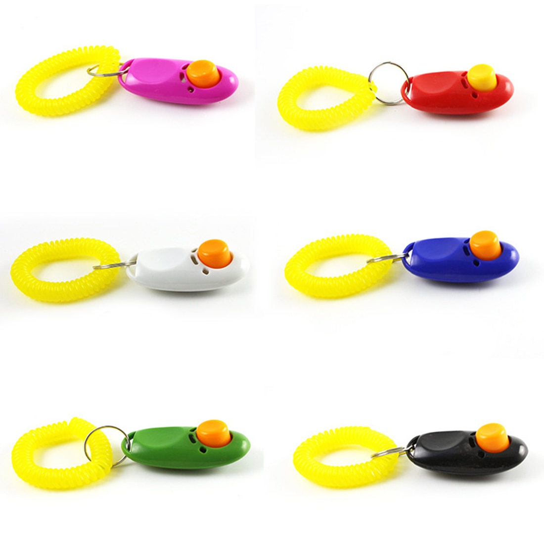 6 Colors Pet Dog Clicker Training Trainer Aid Wrist Dogs Clickers Stop Barking Pet Training Repeller Pet Products