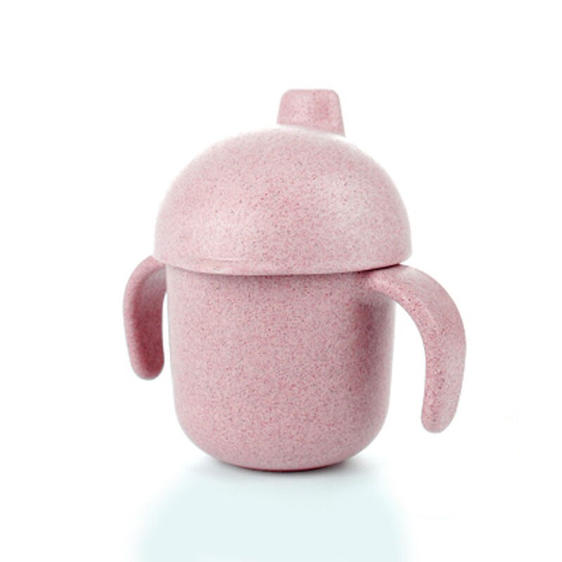 ¡Libre de BPA! Vasos pijos Para bebés de PP de grado alimenticio de 240 ML, taza Para aprender a beber con asa Para bebés, mango de vaso Para beber: Rosa