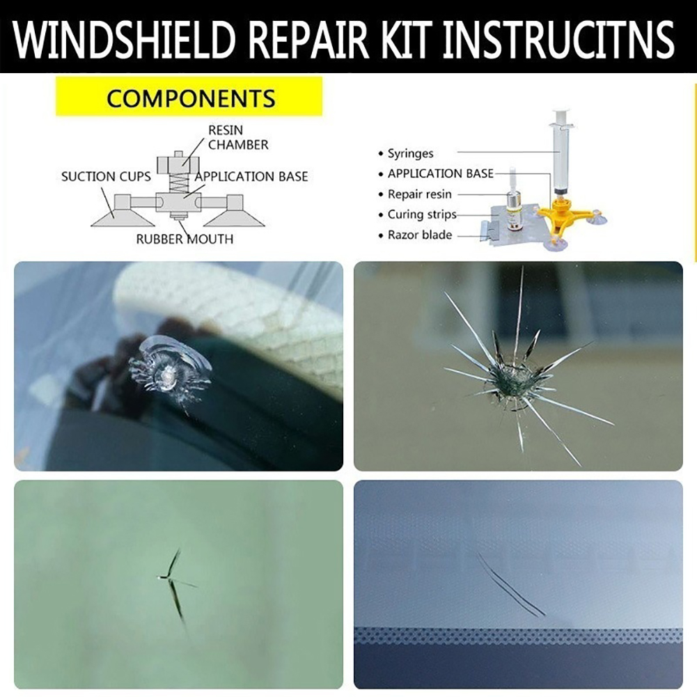 Car Vehicle Glass Repair Windshield Quick Repair Agent Tools DIY Kit window glass scratch crack restoration tool