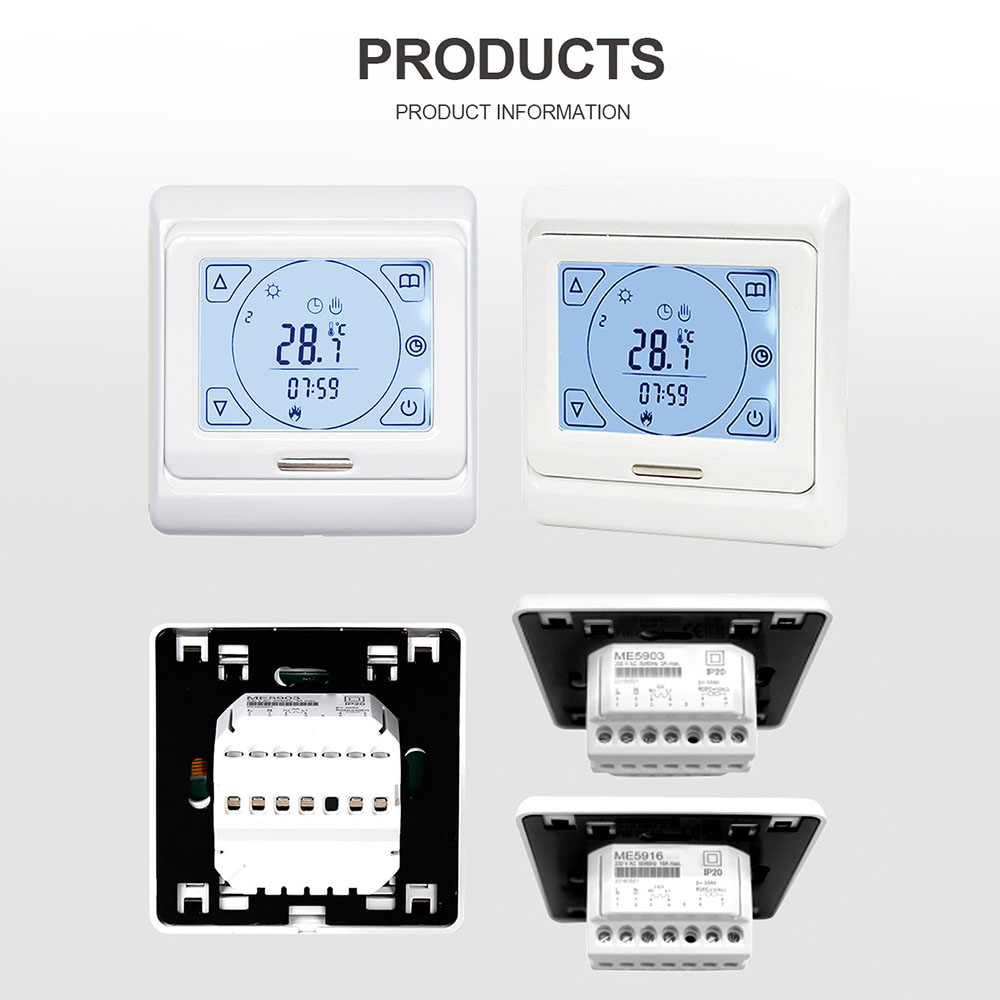Thermostat LCD Programmable Digital Room Floor Heating Digital Thermostat Touch Screen Warming Floor Temperature Controller