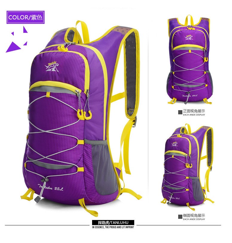 Lauf Marathon- Tasche TANLUHU 674 Nylon 25L Sport Tasche Radfahren Rucksack Für 2L Wasser Tasche Ich bin Freien Klettern Wandern Tasche: Violett Nein Wasser Tasche