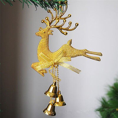 Xmas Kerstboom Bells Ornament Herten Goud Rood Zilver Opknoping Decrations Xmas Kerstballen Party Decoratie