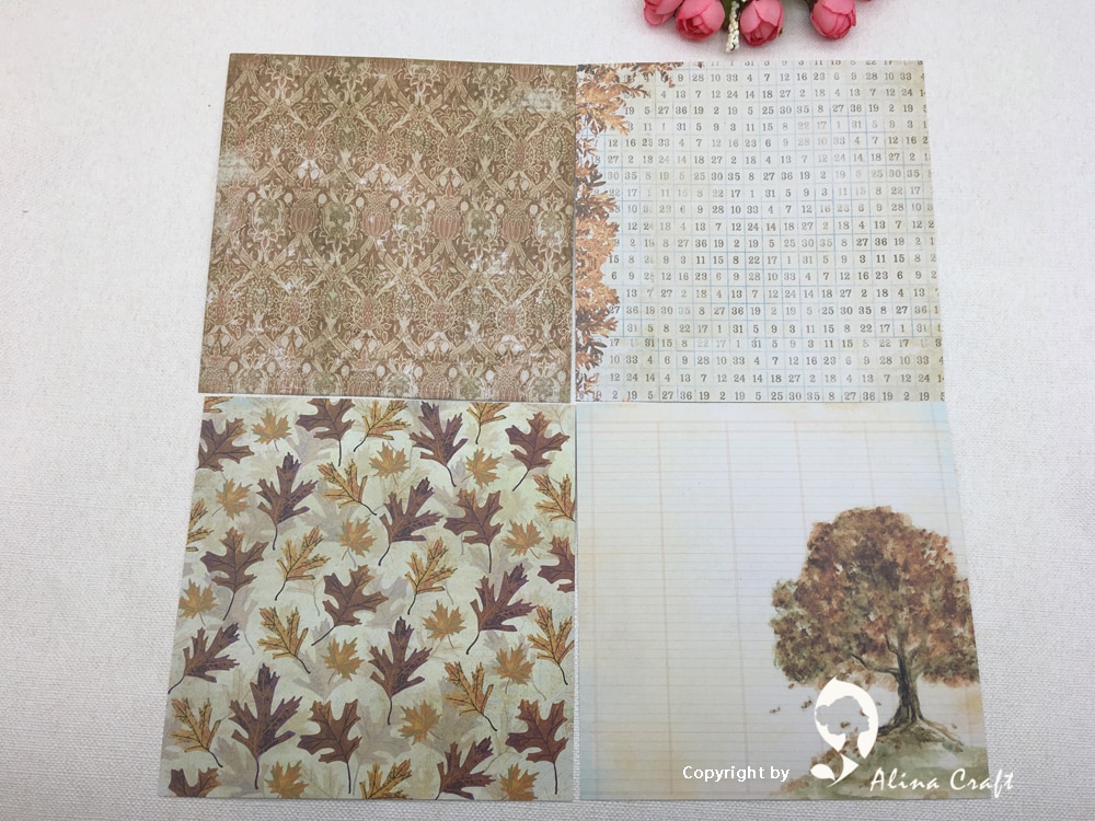AlinaCraft 24 vel 6 "X 6" Herfst Tuin gedessineerde papier Scrapbooking papier pack handgemaakte ambachtelijke papier ambachtelijke Achtergrond pad