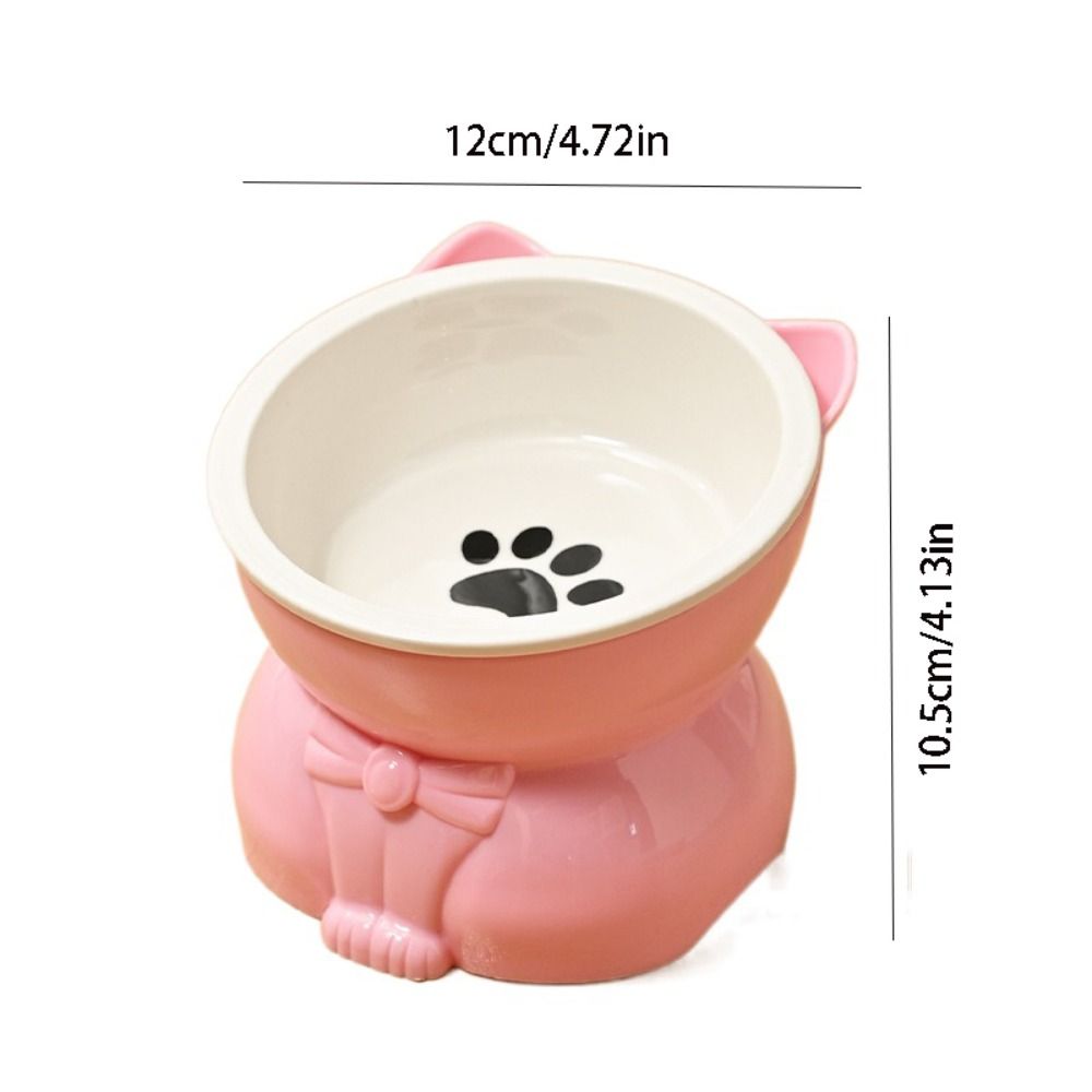 Pet Supplies Ceramic Cat Bowl Cute Pet High Foot Bowl Slanted Mouth Detachable Dog Food Feeding Basin Neck Protection