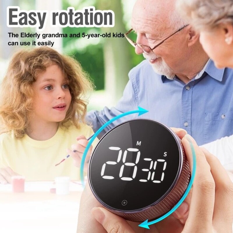 Magnetic Digital Timers Large LED Display and Constant Bright Function Durable Time Management Constant Light Function