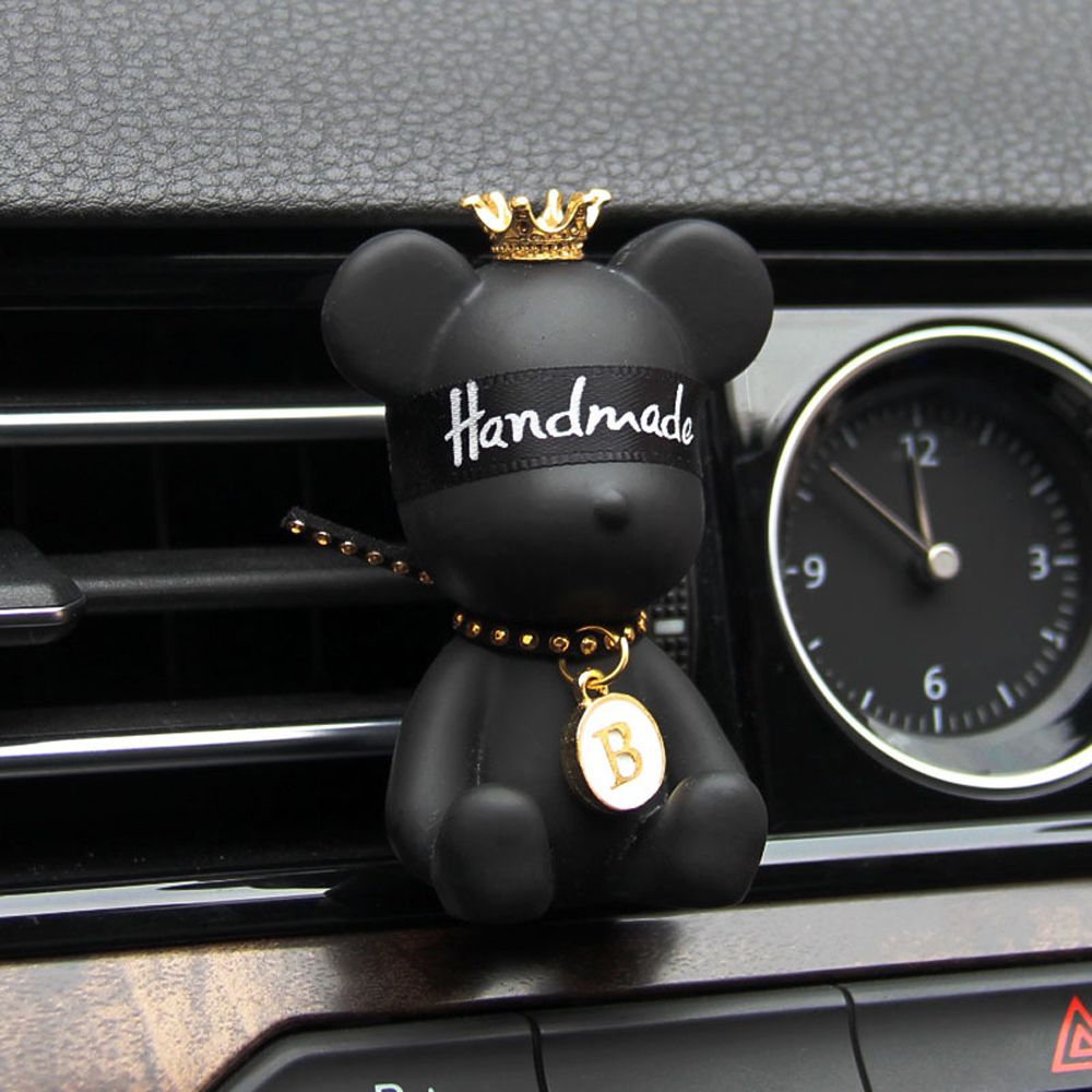 Duft Auto Lufterfrischer Auto Aroma Diffusor Klimaanlage Aromatherapie Auslauf Parfüm Clip Auto Parfüm Bär Gips Dekor: Schwarz
