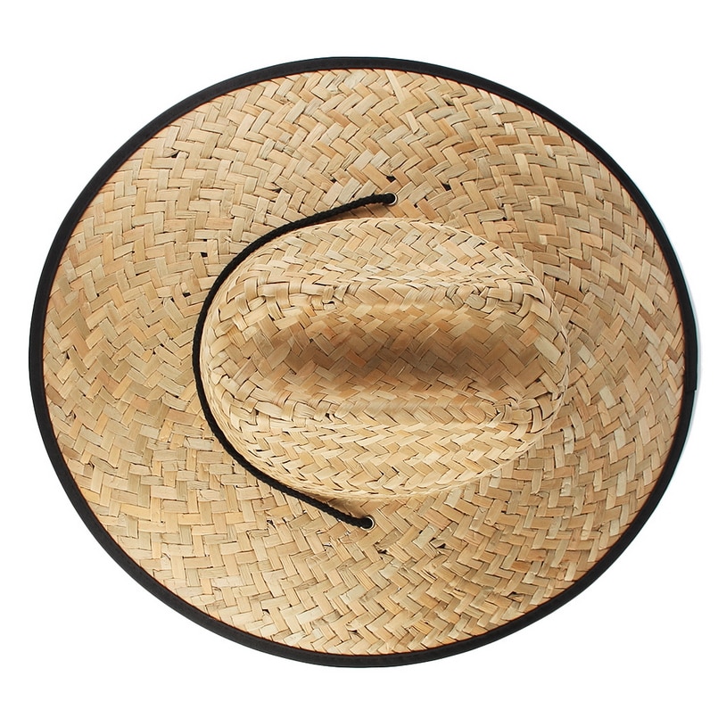GEMVIE Wide Brim Lifeguard Safari Straw Hat For Men/Women Summer Sun Hat with Chin Cord