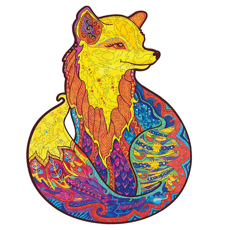 3D drewniane Puzzle dla dorosłych dzieci DIY tajemnicze Puzzle lwa każdy kawałek jest w kształcie zwierząt prezent na boże narodzenie drewniane Puzzle Jigsaw: D