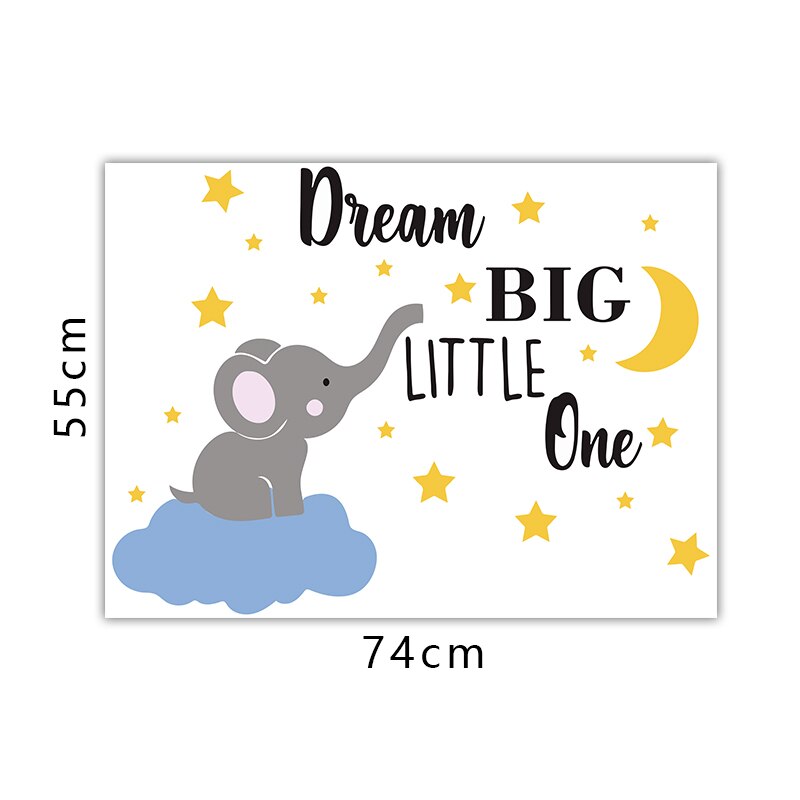 Conisi Sweet Cartoon Cute Elephant Wall Decal Baby Elephant Wall Sticker Vinyl for Children Baby Kids Bedroom Nursery Decor: QTY7773