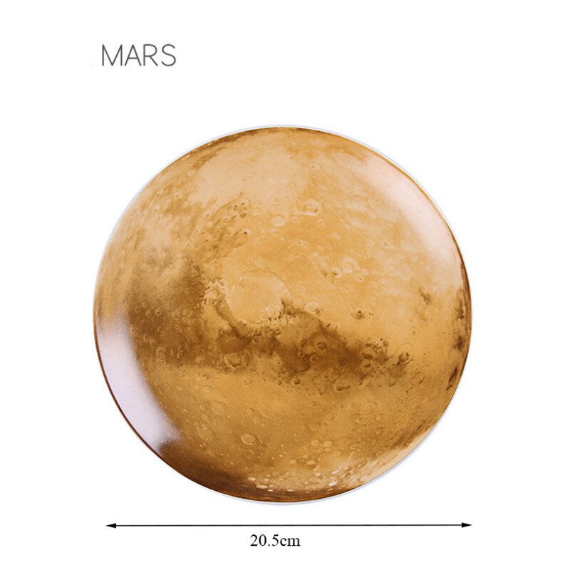 Ceramic Planet Wall Hanging Decorative Plate Nordic Modern Cosmic Ornaments Astronaut Home Wall Decoration Crafts: Mars