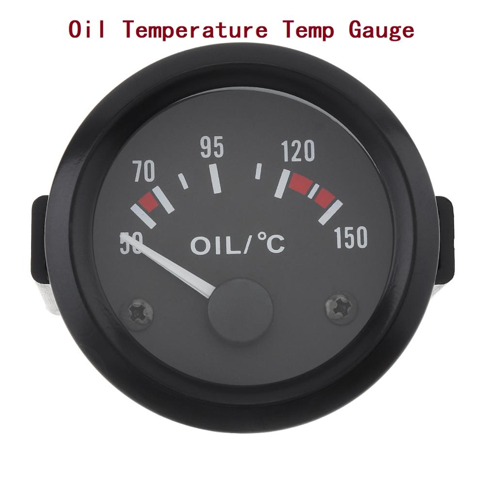 Bilmätare 2 " 52mm 12v universal bilvattentemperaturmätare gauge voltmeter ammeter oljetryck bränslenivå fordonsmätare: Oljetempmätare