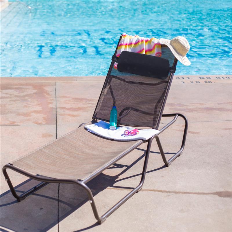 draussen-Liegestuhl-Kissen, Kopfstützenkissen für zusammenklappbare Terrasse, Strandkorb, abnehmbares, gepolstertes Kissen, Kopfstützenkissen-Ersatz