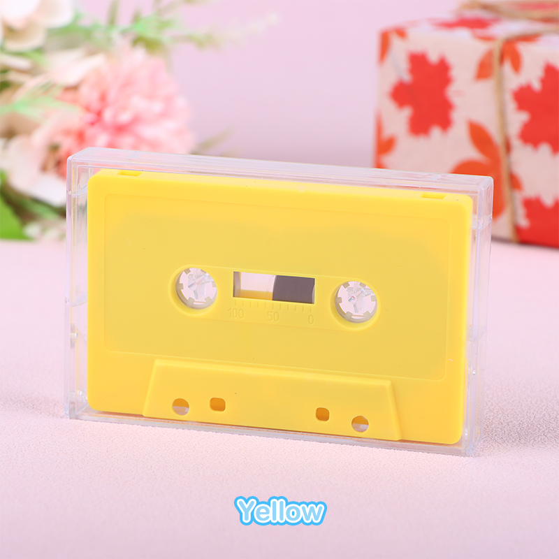 1Set Standard Cassette Color Blank Tape Player With 45 Minutes Magnetic Audio Tape Clear Storage Box For Speech Music Recording: green