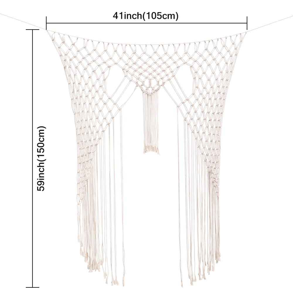 OurWarm-carte d'invitation rustique en toile de jute, décor de mariage, Boho, décoration murale suspendue avec grand macramé: Bourgogne