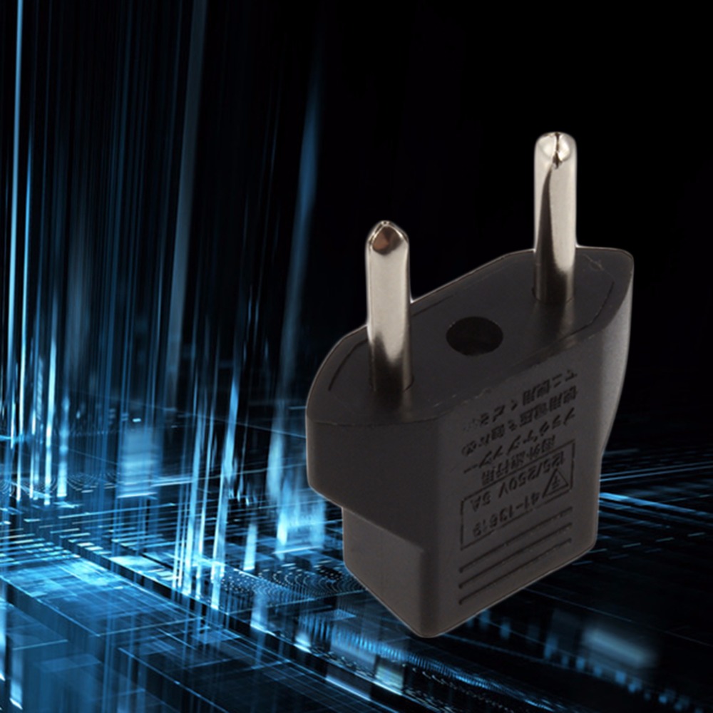 Adaptador universal ue de 2 clavijas planas a  eu 2 clavijas redondas, cargador, accesorio de viaje, uso doméstico.
