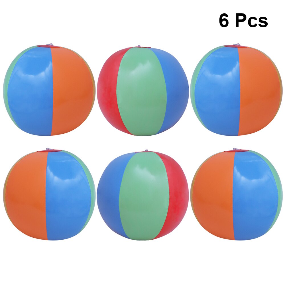 6Pcs Pvc Opblaasbare Strand Zes Kleur Opblaasbare Oceaan Strand Kinderen Zomer Bad (Willekeurige Kleur): Default Title