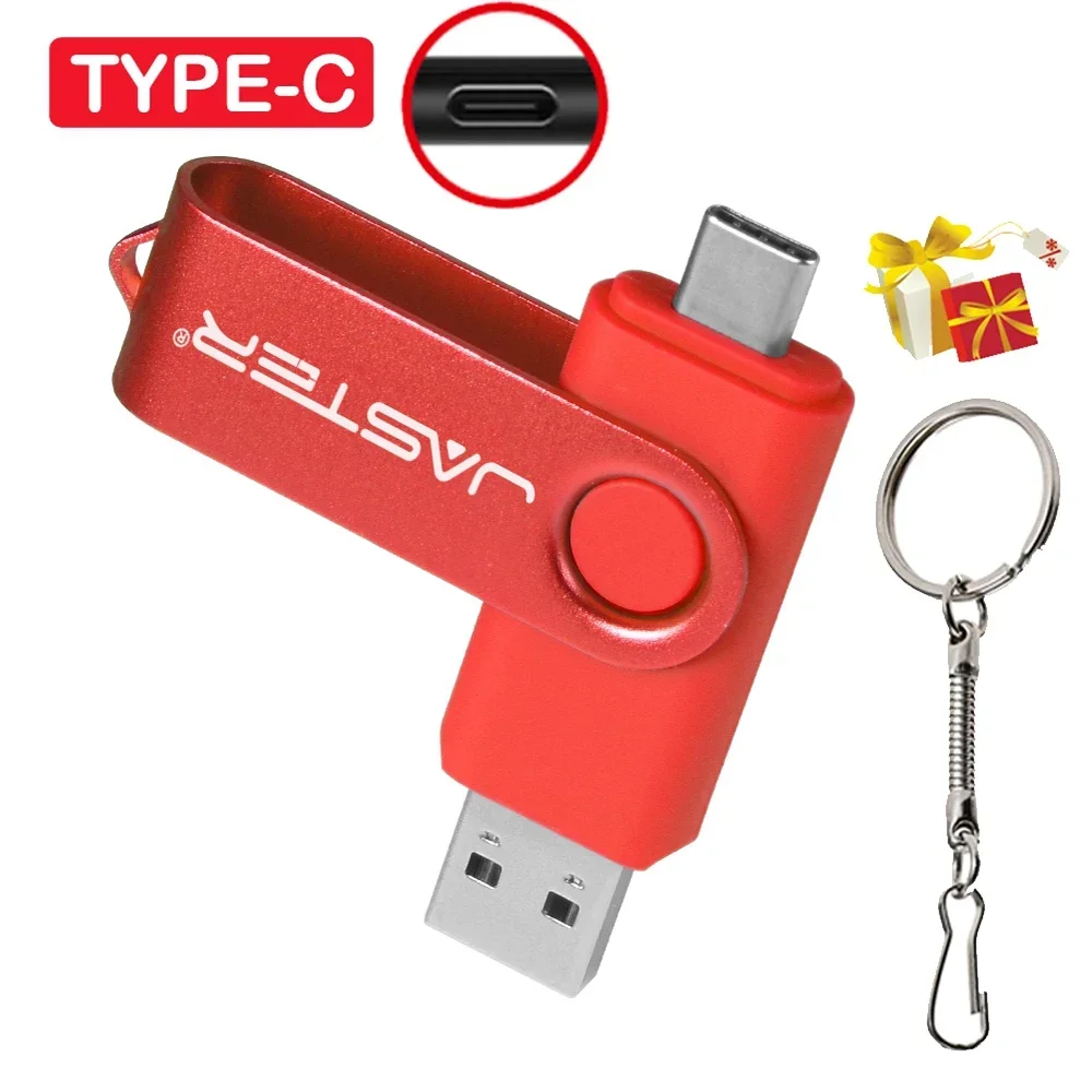 Pendrive USB TYPE-C 128MB (nie GB) Prawdziwa pojemność Pen Drive 64GB Bezpłatny brelok do kluczy Pamięć USB Prezent Czerwony U Dysk Niebieski 1G 2G 4G 8G: Black / 4GB
