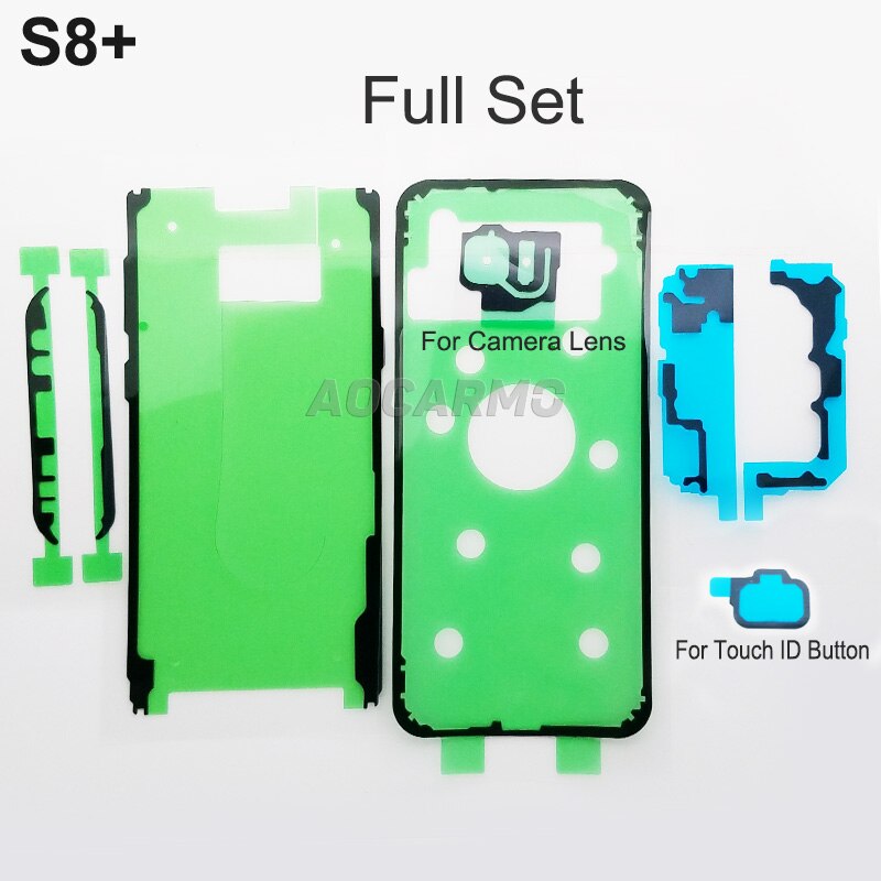 10 ensembles/lot pour Samsung Galaxy S8 + S8plus SM-G9550 6.2 "écran LCD + couvercle de batterie arrière + lentille de caméra adhésif autocollant ruban adhésif