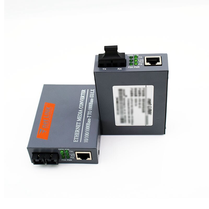 Single-Mode Dual-Core Gigabit Dual-Fiber Optical Fiber Transceiver Photoelectric Converter,Black
