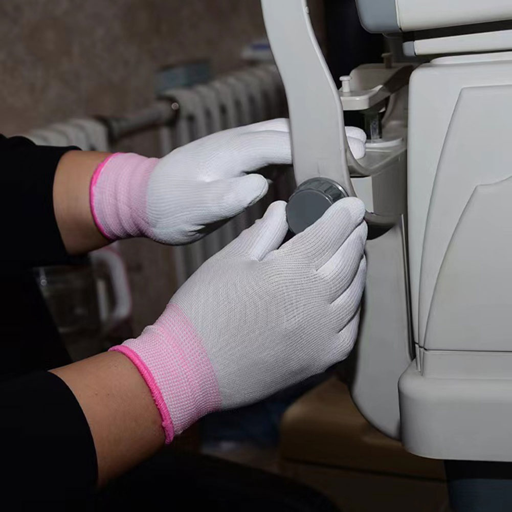 12 par antistatiska handskar nylon esd arbetshandskar pu-belagda handflata-/fingrar bärbara slitstarka isolerade handskar