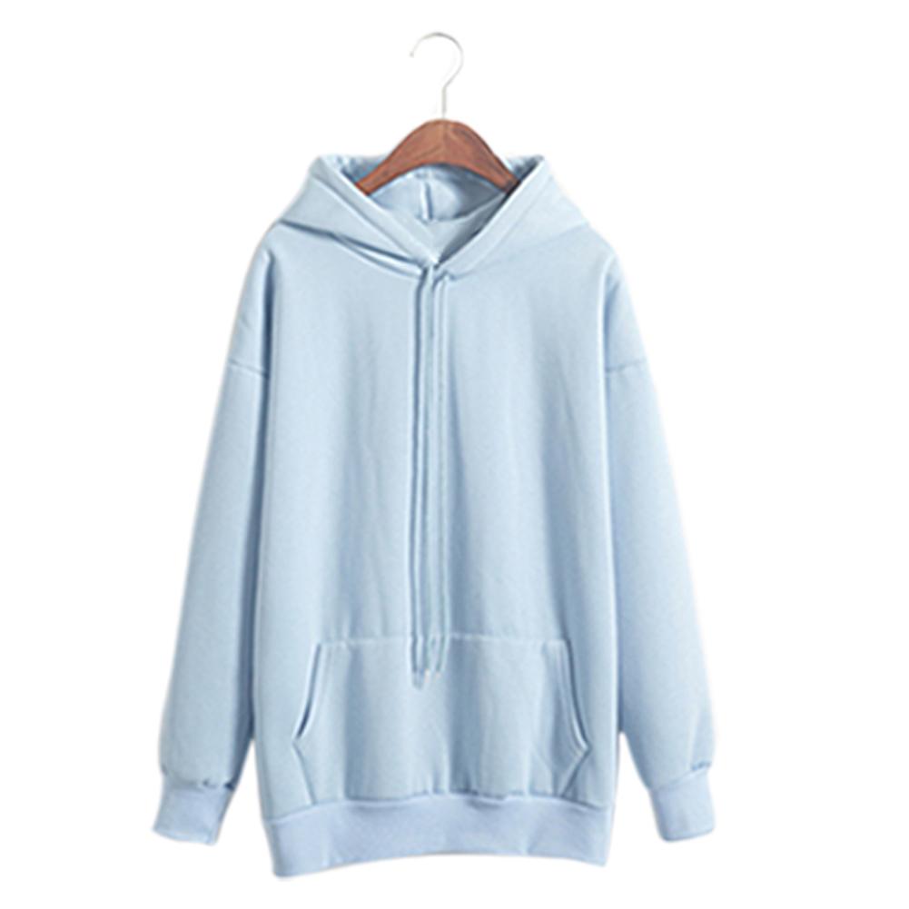 Fleece Sweatshirts Women Pink Women's Gown A Hood Hoodies Ladies Long Sleeve Casual Hooded Pullover Clothes Sweatshirt Hoodie: S / Blue