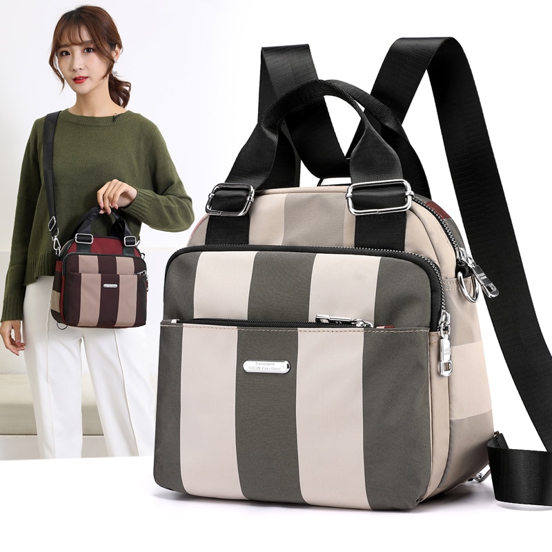 Vento Marea voyage femmes sacs à dos petit multifonctionnel sac à bandoulière pour les femmes imperméable Nylon bande Multi poche Packbag