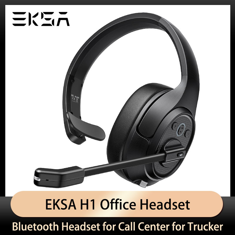 EKSA-auriculares inalámbricos H1 con micrófono, cascos con cancelación de ruido ambiental, Bluetooth, para centro de llamadas