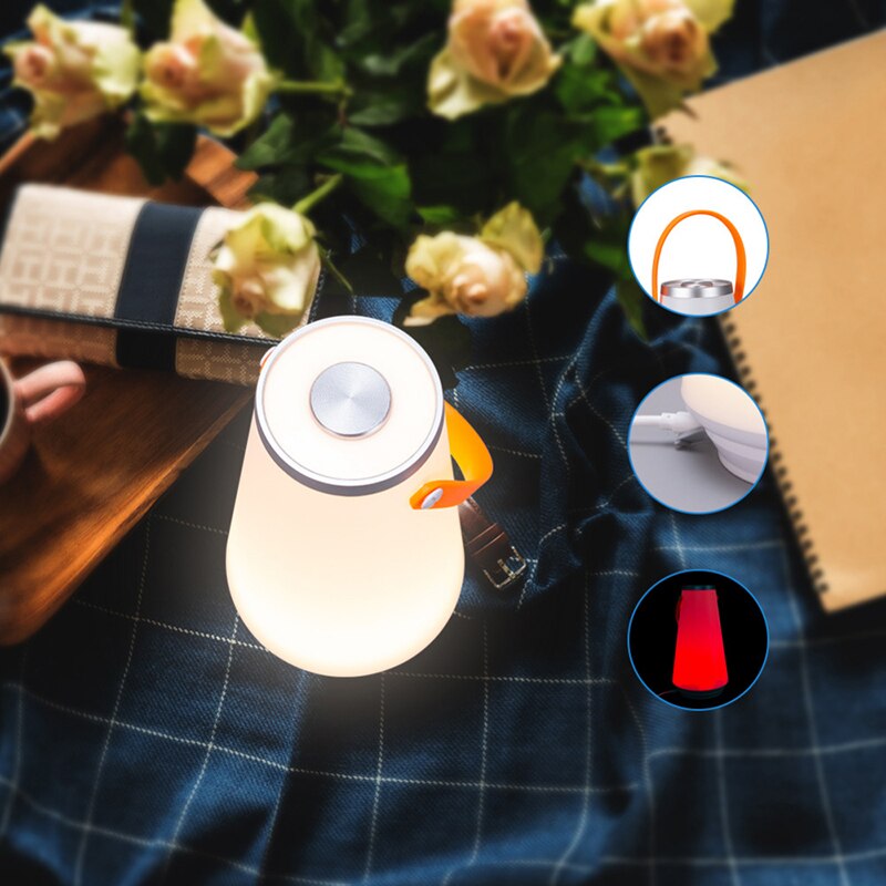 Lampe de chevet sans fil, Rechargeable par USB, interrupteur tactile, luminaire décoratif d'intérieur, idéal pour un Camping