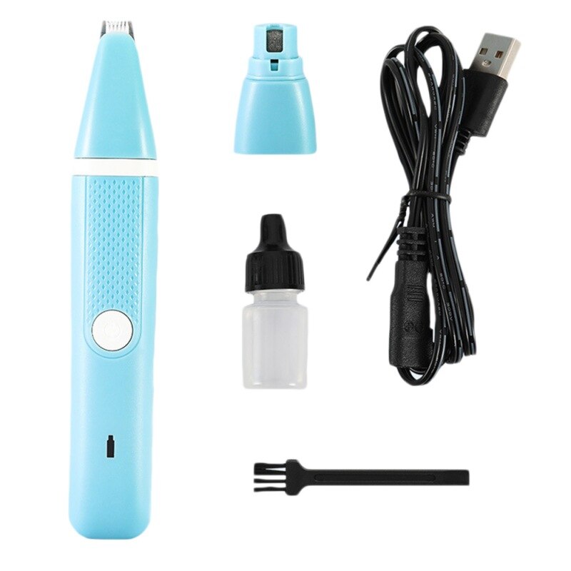 2in1 Pet Grooming Machine Hond Kat Tondeuse Usb Oplaadbare Clippers Nail Slijpen Haar Trimmer Voet Haar: L