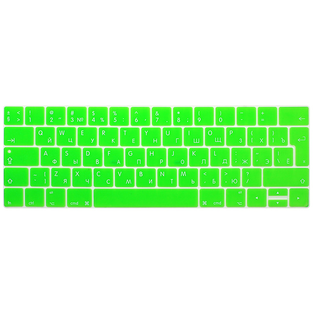 Rosja rosyjski list TouchBar nakładka na klawiaturę dla Macbook Pro 13 15 A1706 A1989/A1707 A1990 2018 2019 Multi touch bar: Green