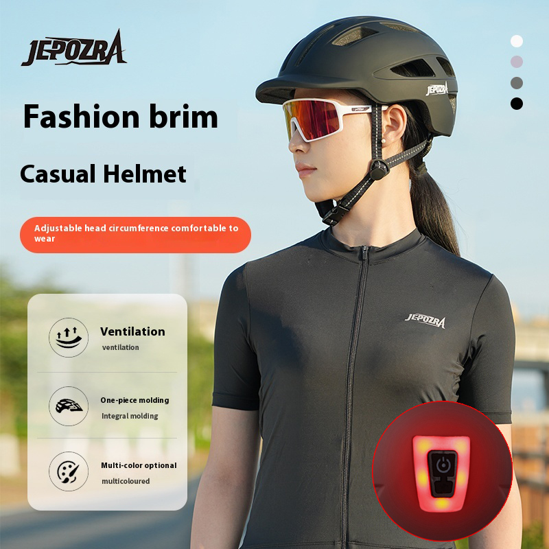 Cycling Helmet In-Mold Mountain Road USB Rechargeable Tail light Bicycle Bike Helmet Sports Safe Hat MTB Cycling Helmet