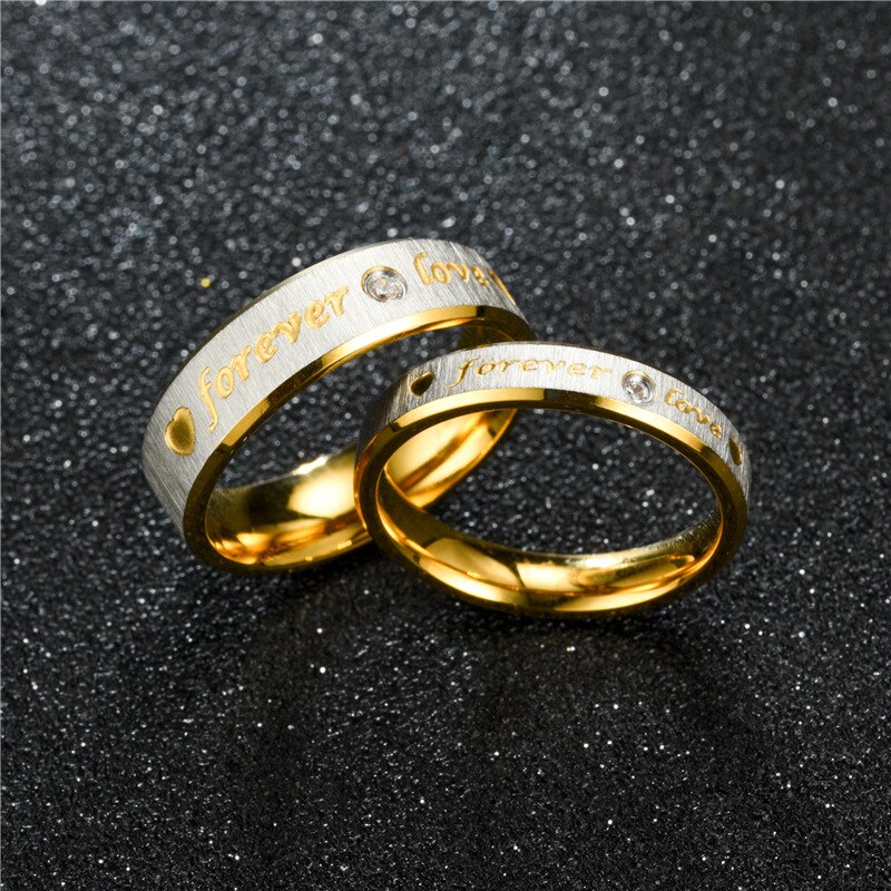Bague de mariage d'amour éternel en acier inoxydable, anneau de fiançailles éternel pour Couple, bijoux pour hommes et femmes