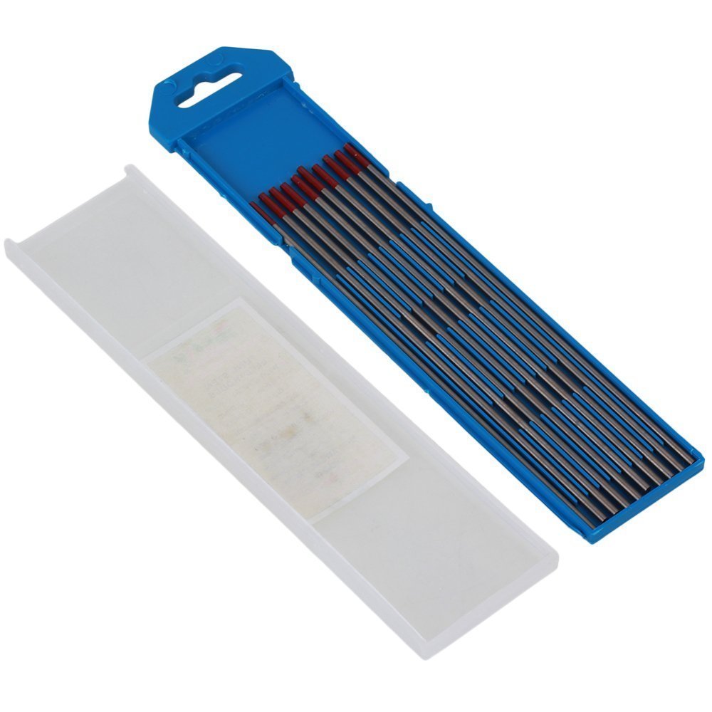1.6/2.0/2.0x150mm 2% oxyde de Thoria WT20 électrode de tungstène Thorium de soudage argent et rouge TIG en boîte de 10