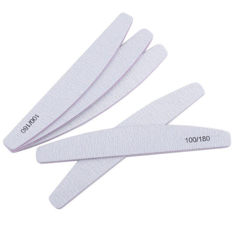 Lixas para unhas, 10 und., gramatura 100/180, acabamento, unhas de gel, manicure, pedicure, ferramentas