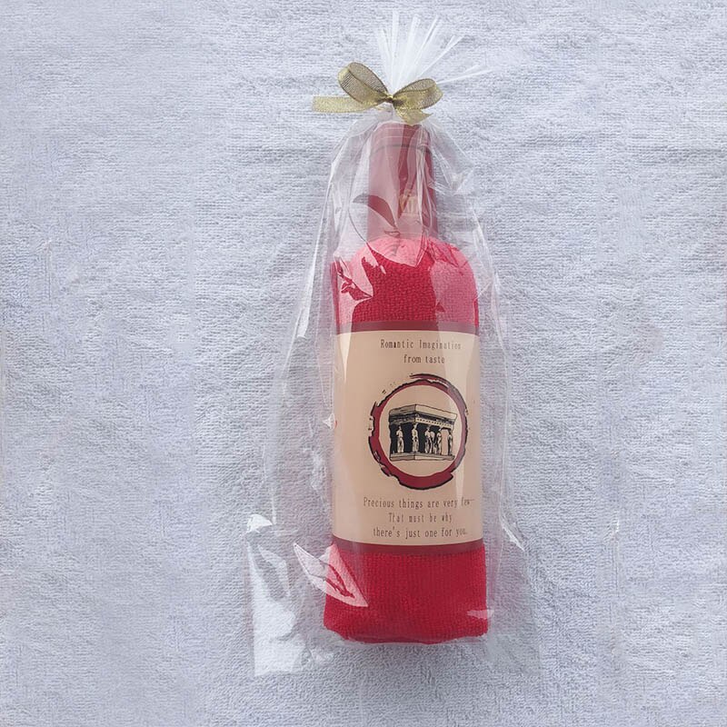 Badeværelsestilbehør 34*75cm vaskeklud fødselsdagskage ornament håndklæde bomuld fest favor rødvin form 1 stk: Rød