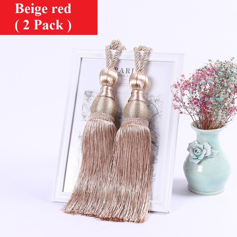Paquete de 2 alzapaños de cortina con borlas, alzapaños de cuerda hechos a mano, decorativos para el hogar, la Oficina y el Hotel, para la ventana del hogar y la Oficina: Castaño