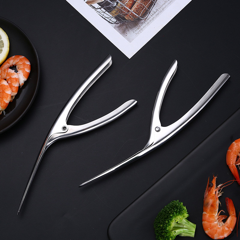 Alicates inteligentes de acero inoxidable para pelar camarones, herramienta práctica para pelar camarones, cocina, fácil de pelar, para restaurante
