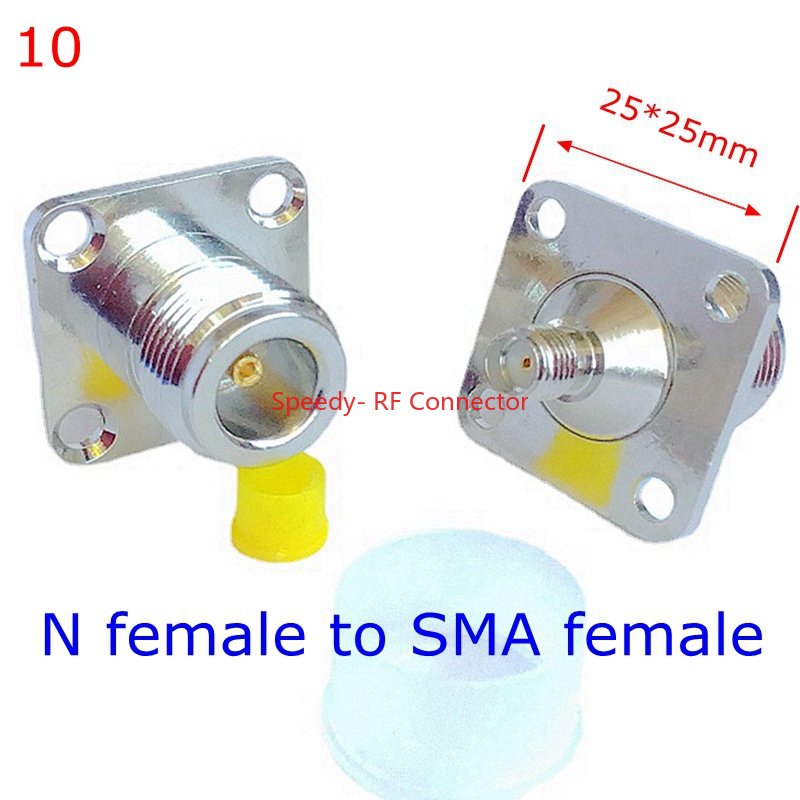 Conector recto de brida de 4 orificios L16 N a SMA macho hembra L16 tipo N a brida RPSMA mamparo con tuerca de junta tórica adaptador a prueba de agua: Rojo
