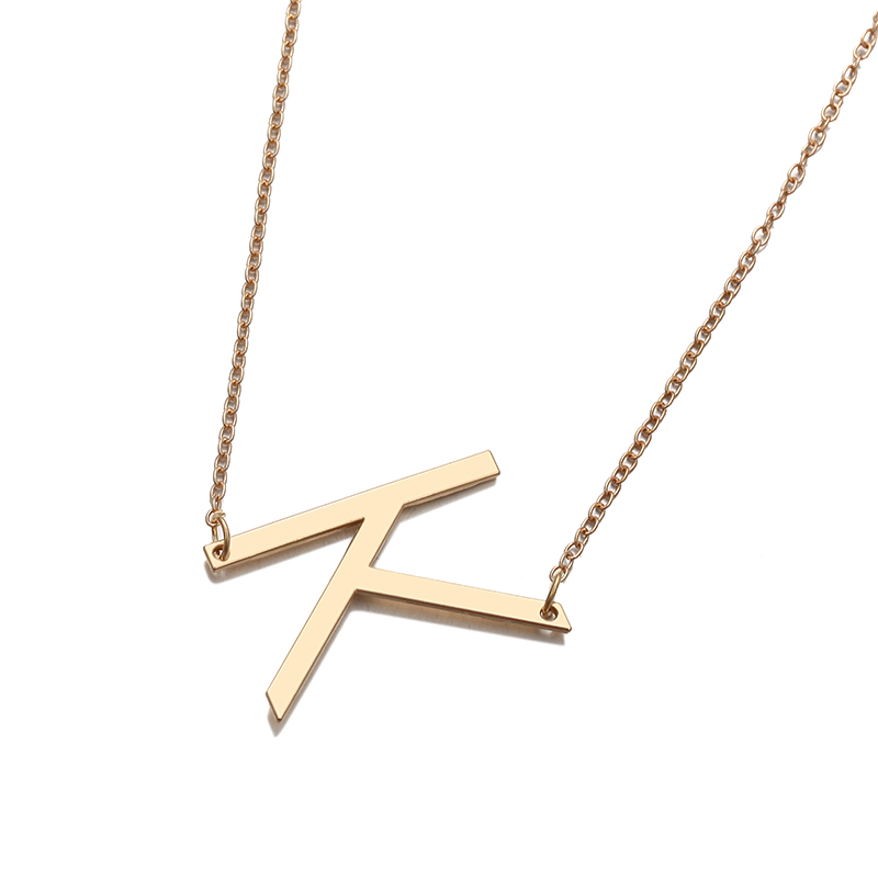 Abdoabdo 26 Letter Necklace Choker Gold Pendant Necklace Initial Necklaces Women Modern Accessories Collar Personality