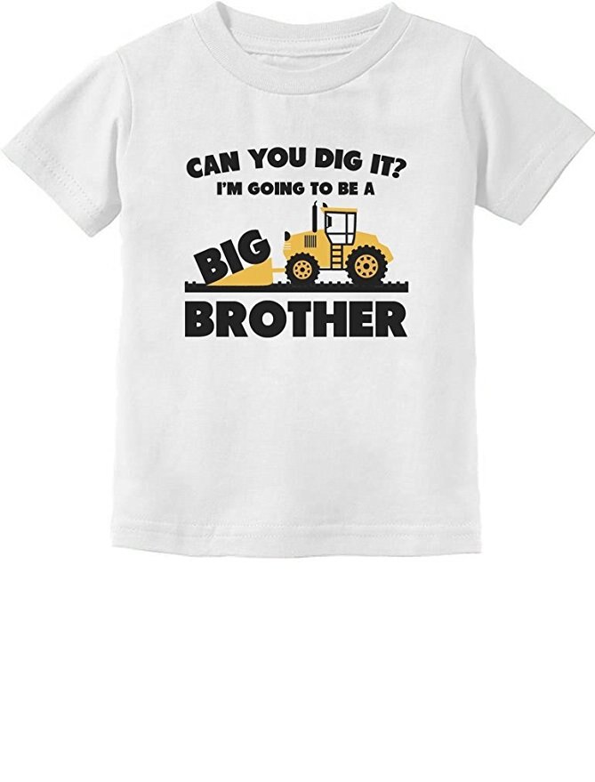 YSCULBUTOL Zomer Peuter/Baby T-shirt Unisex Korte Mouw Gaat Big Brother voor Tractor Liefdevolle Jongens t-shirt: Black / 24M